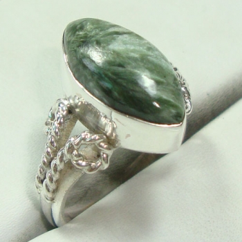 Genuine silver seraphinite ring